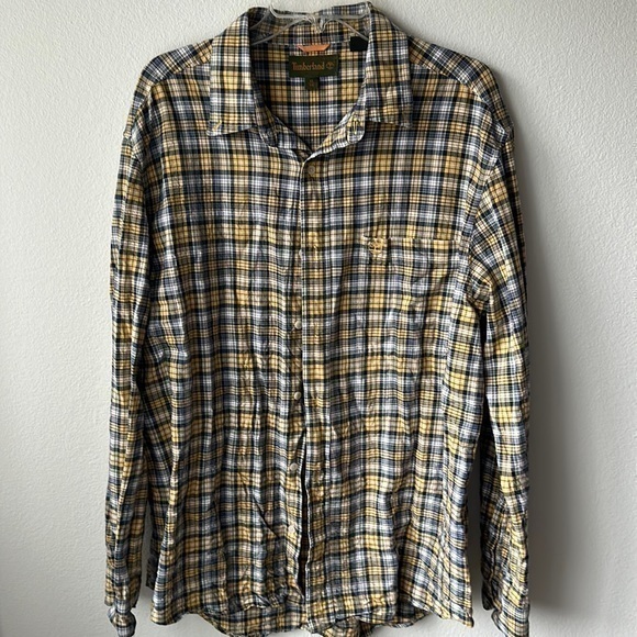 Timberland Other - Timberland shirt, Golden and blue plaid size XL button up